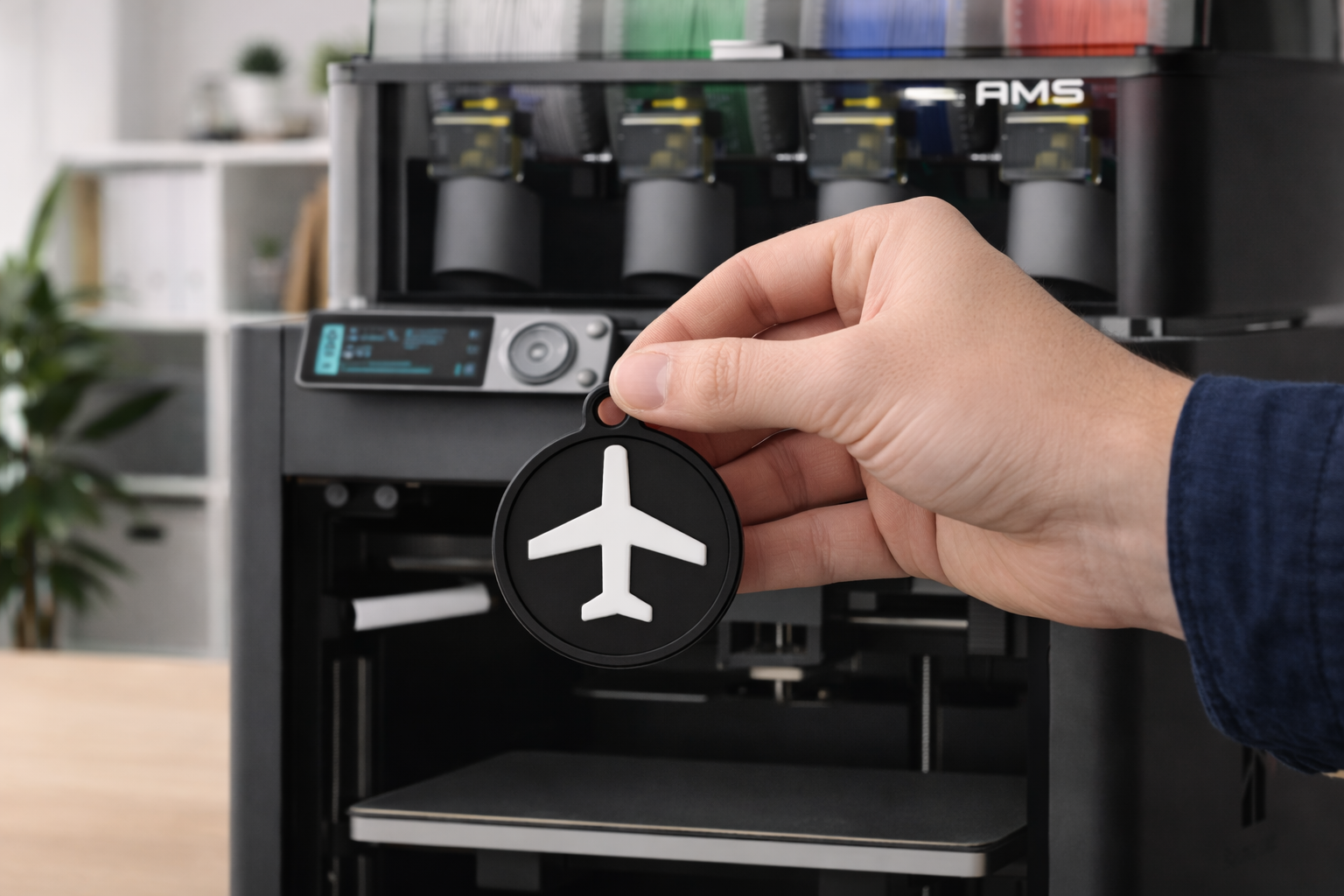 3D printer in the office setting finished print